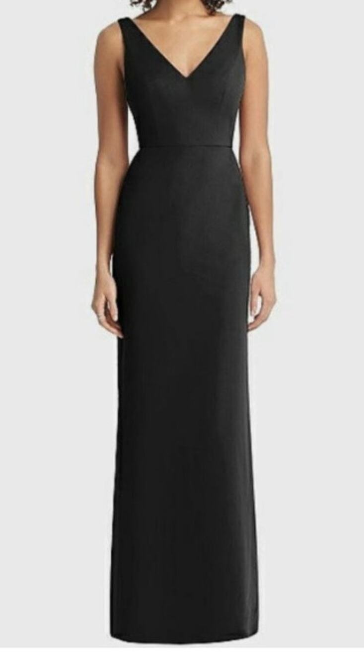 SOCIAL BRIDESMAIDS ~ Chiffon Maxi Dress 8R Black NORDSTROM Trumpet STUNNING